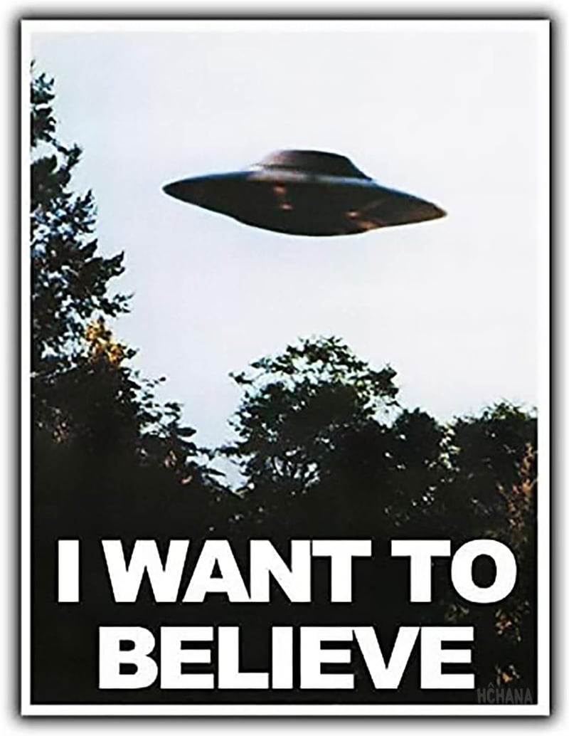 UFO Metal Sign Wall Plaque for Man Cave Decor