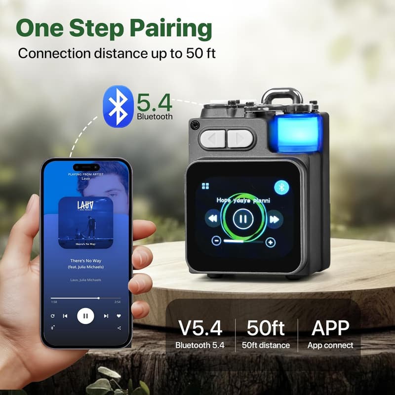 Portable Mini Bluetooth Speaker with Touch Screen and HD Sound