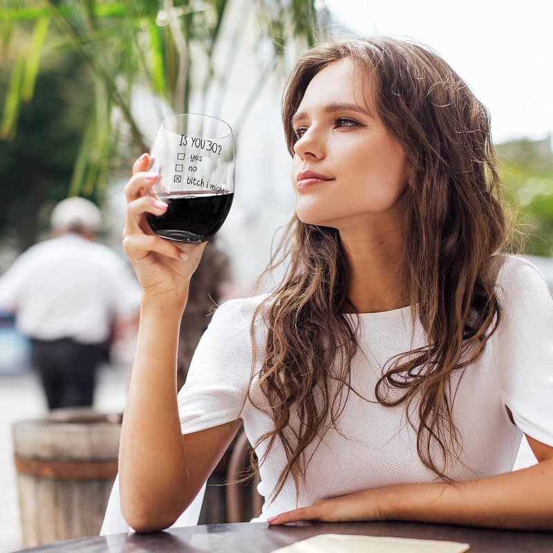 30th Birthday Wine Glass Gift Set for Women