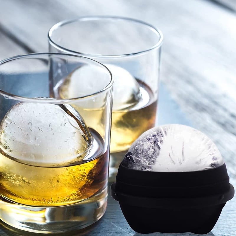Silicone Ice Ball Molds with Funnel, 2.5 Inch Spheres - 2 Pack