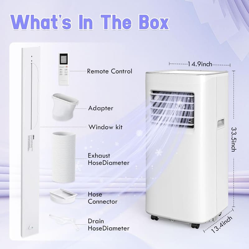 Portable 3-in-1 Air Conditioner with Remote Control, 8500 BTU
