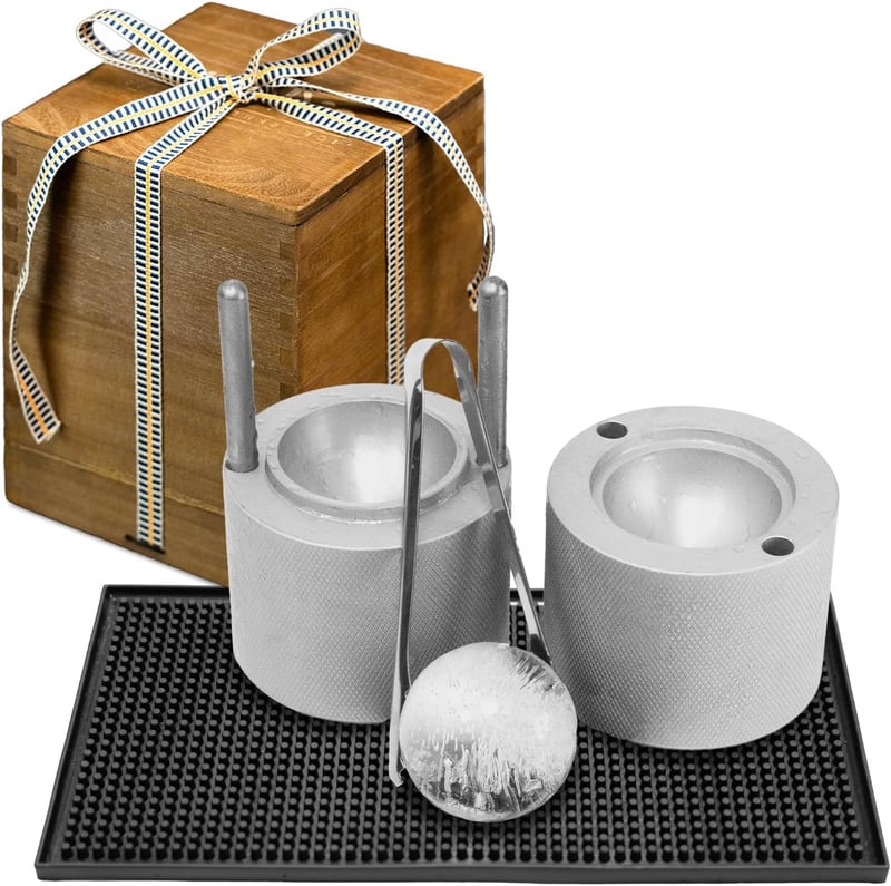 Aluminum Ice Ball Maker Set for Cocktails & Whiskey