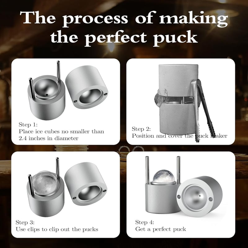 Aluminum Ice Ball Maker Set for Cocktails & Whiskey