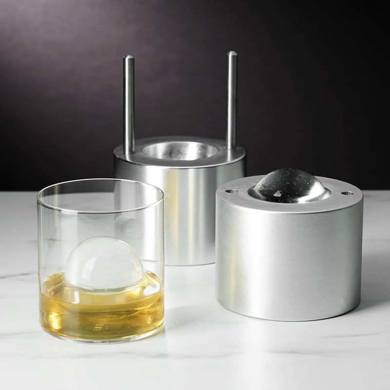 Whiskey Ice Ball Press - Aluminum Clear Ice Mold, 55mm