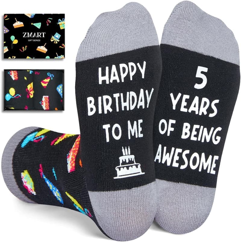 Birthday Gift Socks for Boys Ages 5-12 - Black
