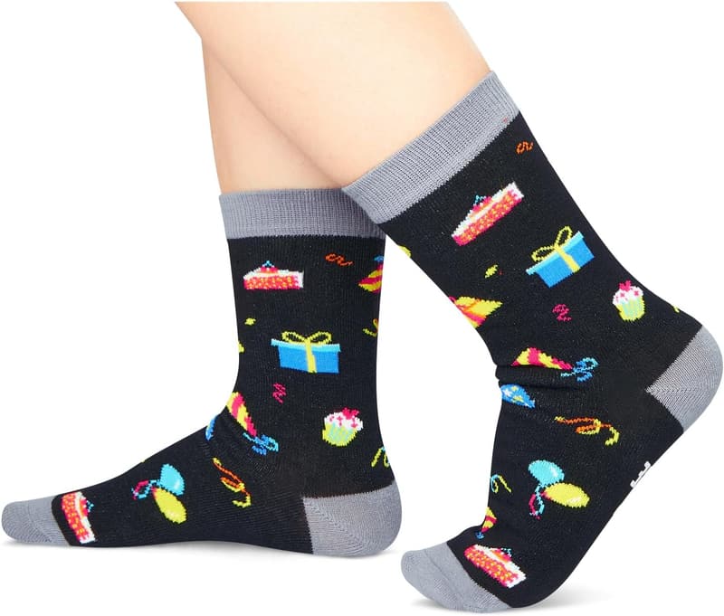 Birthday Gift Socks for Boys Ages 5-12 - Black Gift Box
