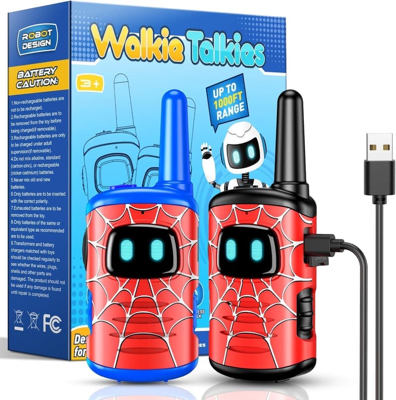 Rechargeable Kids Walkie Talkies - 2 Pack Outdoor Toys