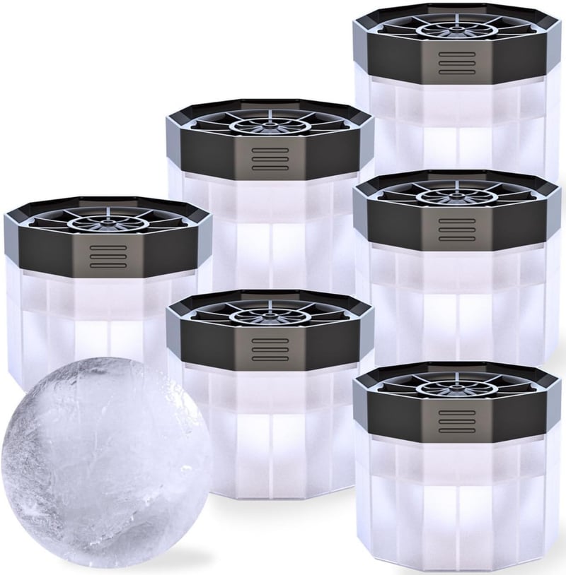 BPA-Free 2.5-Inch Ice Ball Molds for Whiskey (6-Pack)