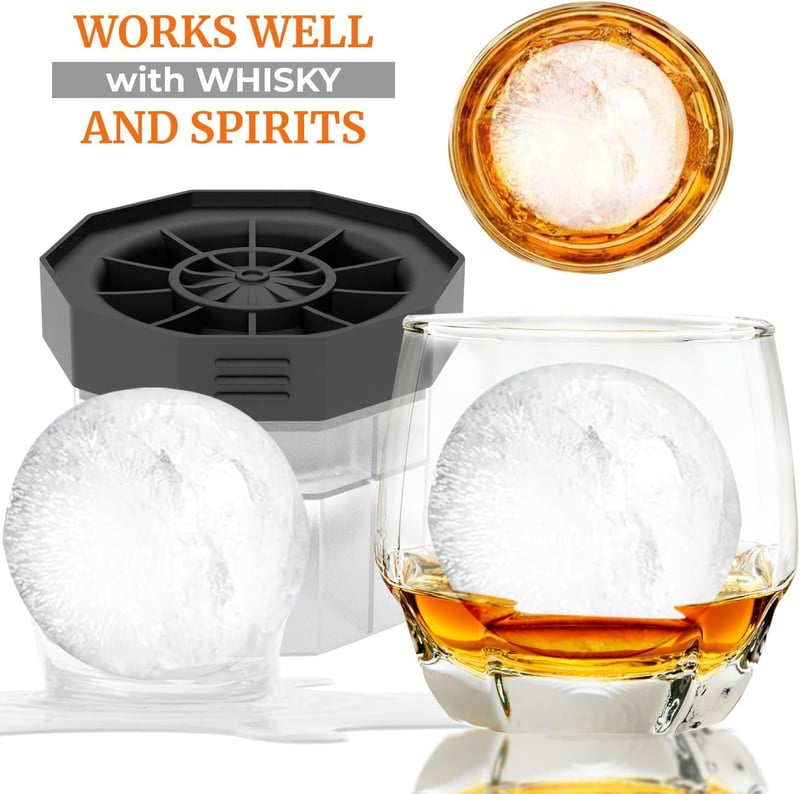 BPA-Free 2.5-Inch Ice Ball Molds for Whiskey (6-Pack)