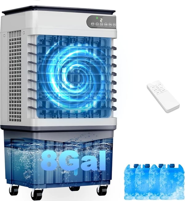 4-IN-1 Portable Evaporative Cooler for Large Rooms - 72H Cooling