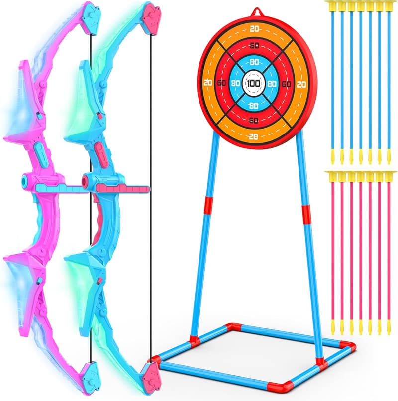 Kids' Light Up Bow and Arrow Set with 14 Arrows & Target