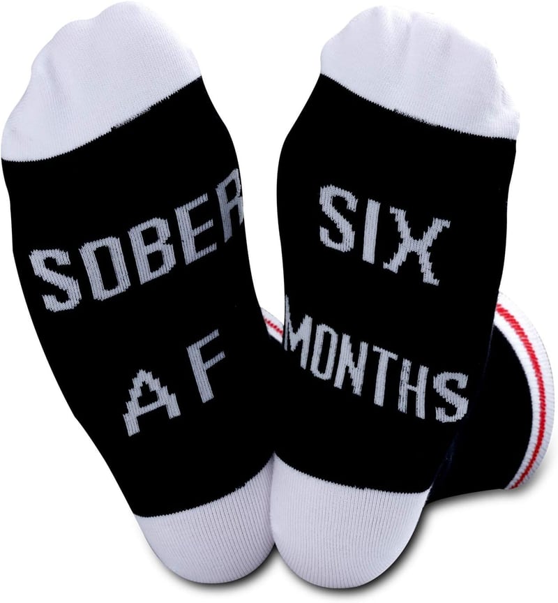 Sobriety Anniversary Gift: 2 Pairs Recovery Socks