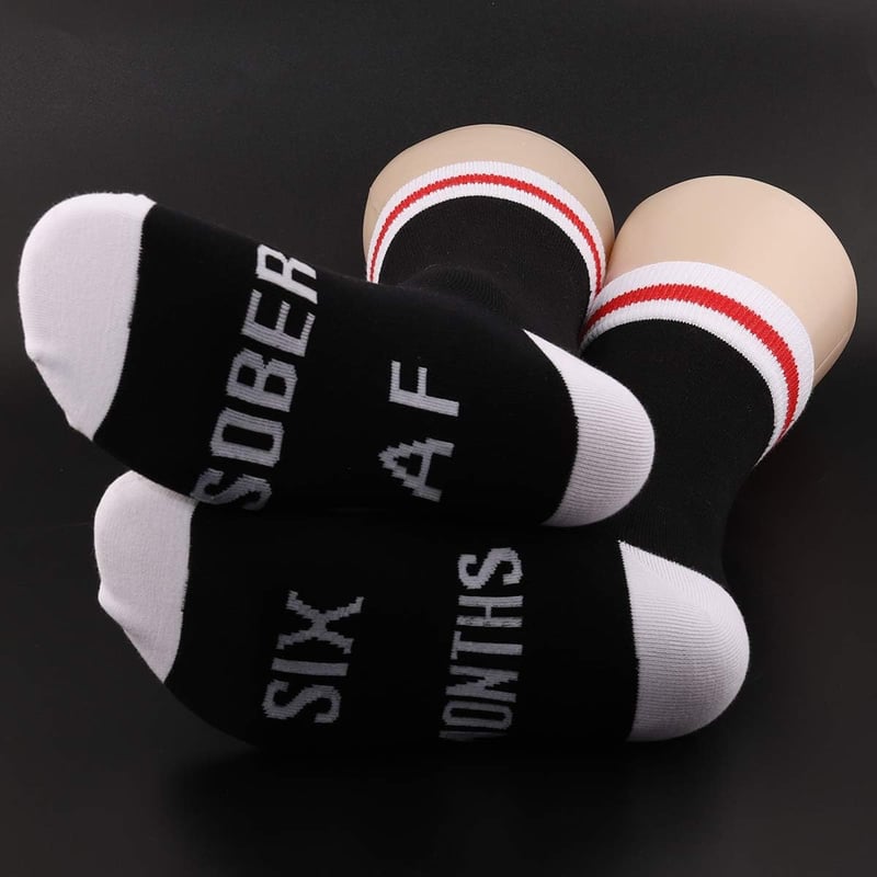 Sobriety Anniversary Gift: 2 Pairs Recovery Socks