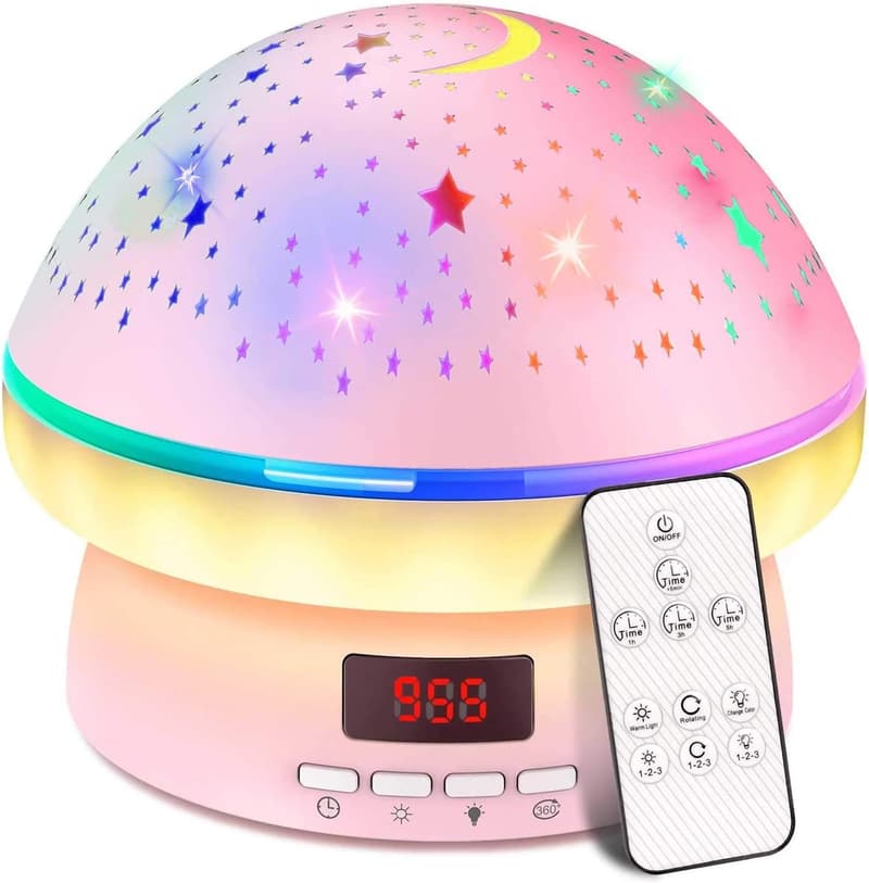 Star Night Light Projector for Kids - Twinkle Timer Rotation