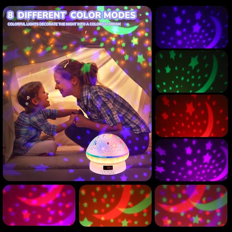 Star Night Light Projector for Kids - Twinkle Timer Rotation