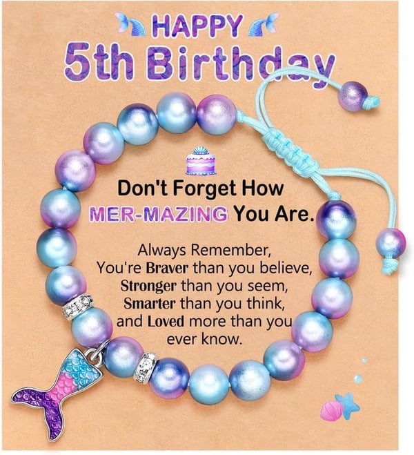 Mermaid Birthday Bracelets for Girls - Age 4 to 6