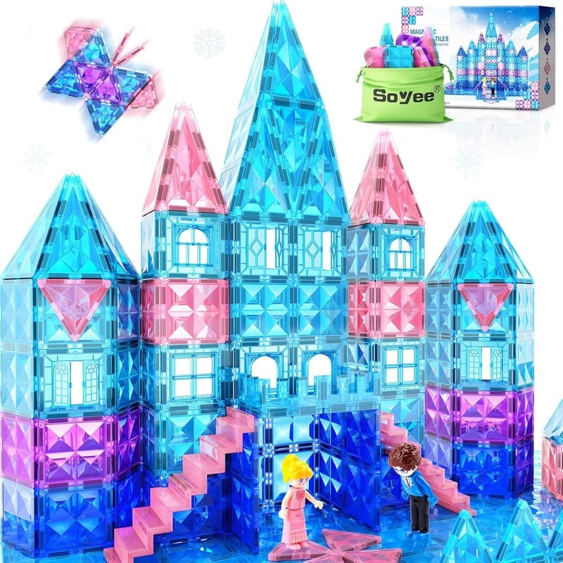 Magnetic Tiles Princess Castle Building Set – 102 pcs for Girls