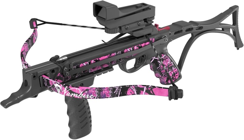 80 lb Self-Cocking Pistol Crossbow with Red Dot & 3 Bolts