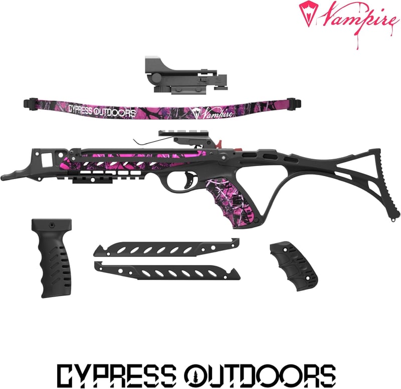 80 lb Self-Cocking Pistol Crossbow with Red Dot & 3 Bolts