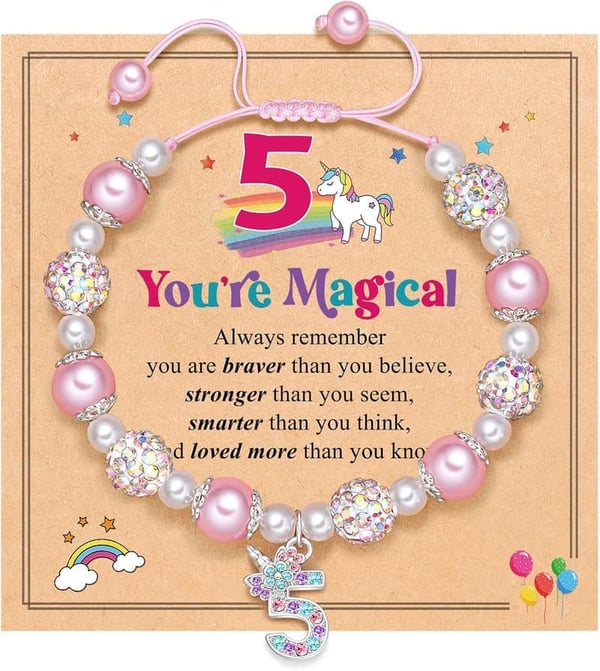 Unicorn Bracelet for Girls Aged 3-12 - Perfect Birthday Gift