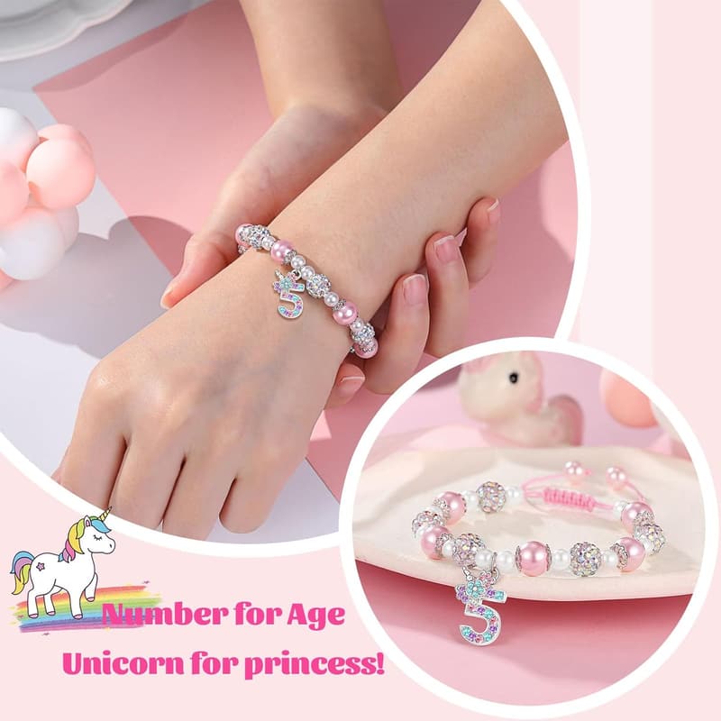 Unicorn Bracelet for Girls Aged 3-12 - Perfect Birthday Gift