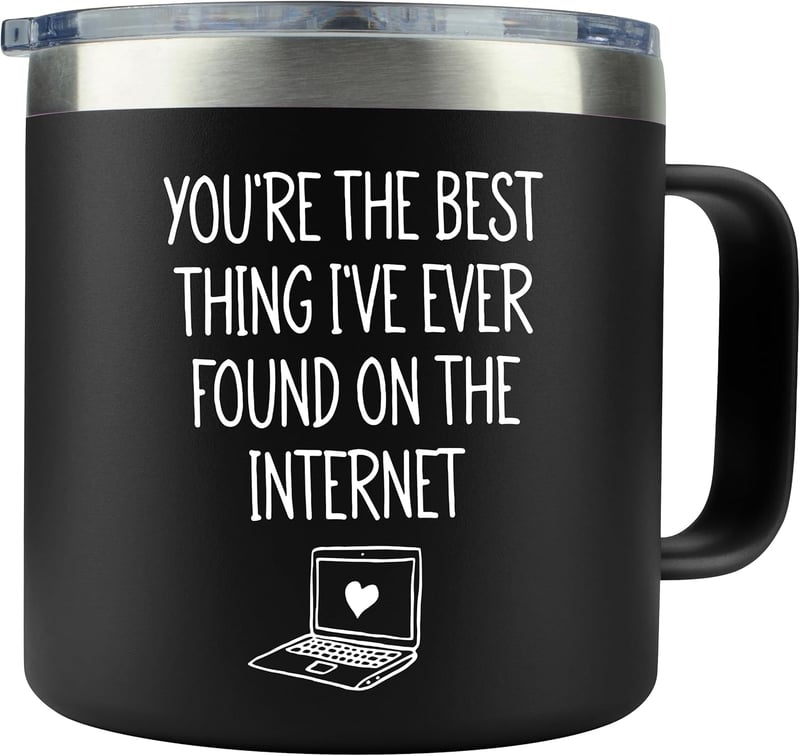 Husband Birthday Gift: Funny Black Tumbler - 14 oz Anniversary Cup