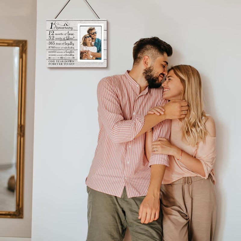 1st Anniversary Picture Frame - Wedding Gift for Couples, 4x6 Inches