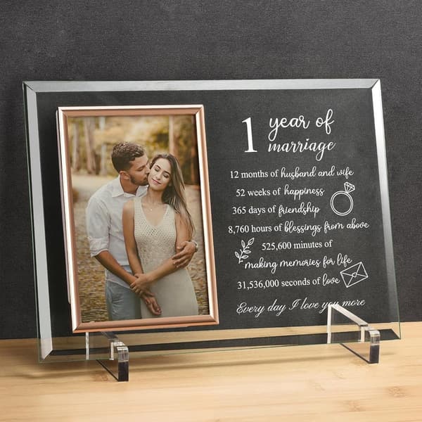 1st Anniversary Picture Frame Gift for Couples