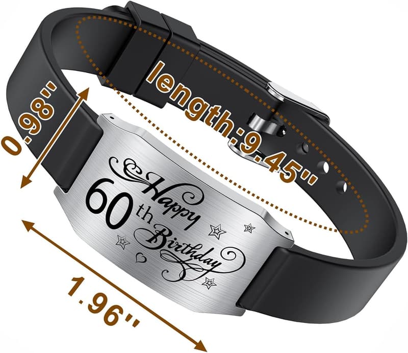 60th Birthday Bracelet Gift for Him or Her
