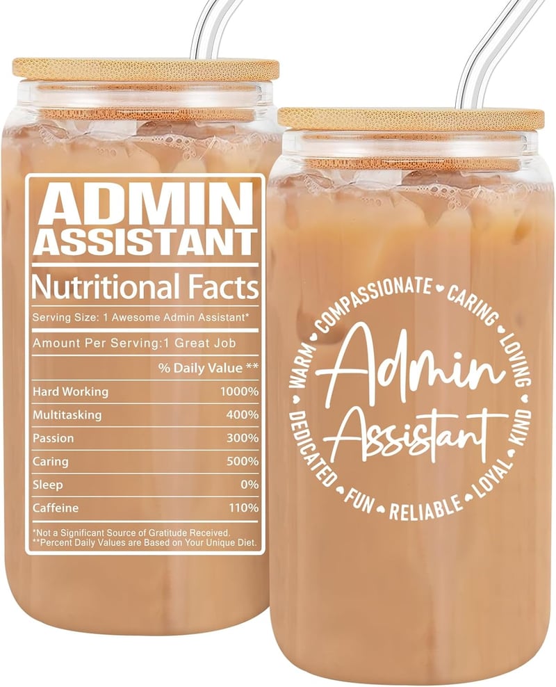 Administrative Professional Day Unique 16 oz Glass Cups for Women