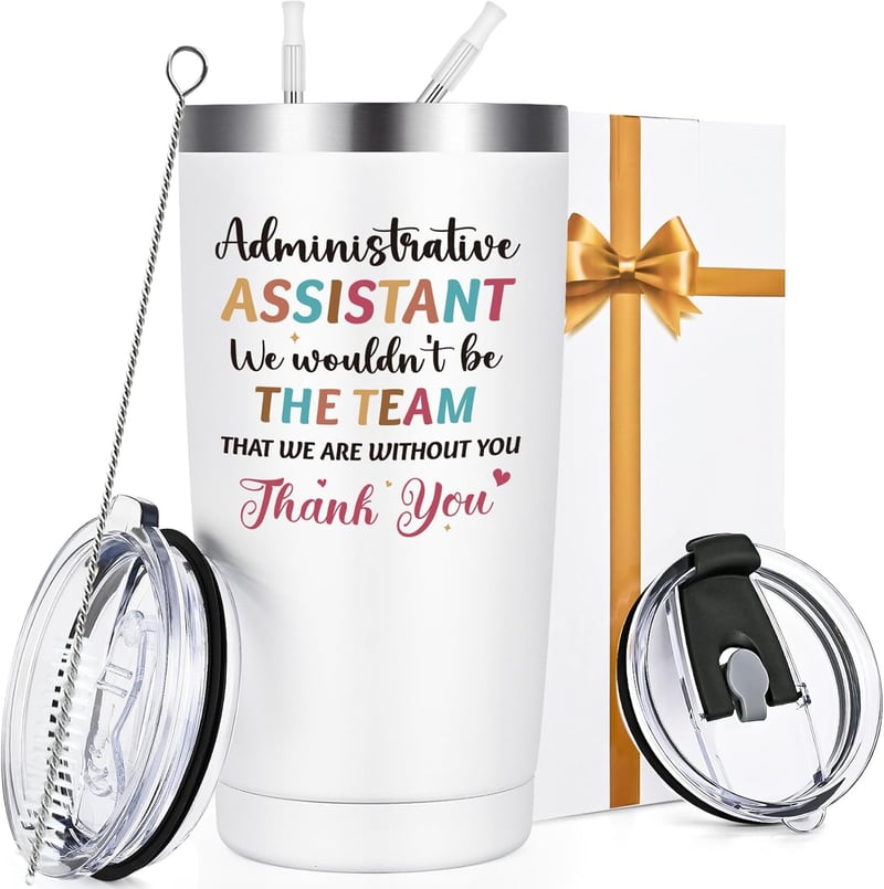 Administrative Professional Day Gift: Stainless Steel Travel Tumbler 20oz