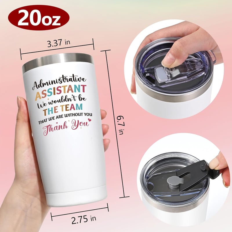 Administrative Professional Day Gift: Stainless Steel Travel Tumbler 20oz