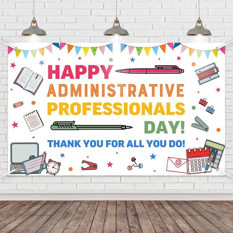 Administrative Professional Day Banner - Appreciation Decor, 70.8x43.3 Inch