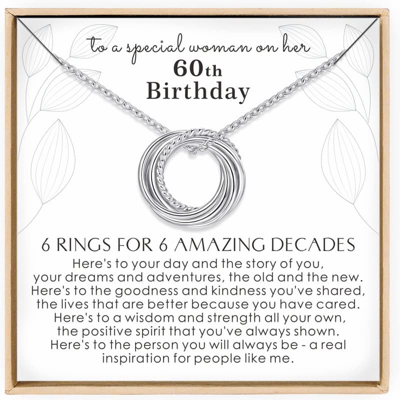 Sterling Silver Necklace for Women's Milestone Birthdays