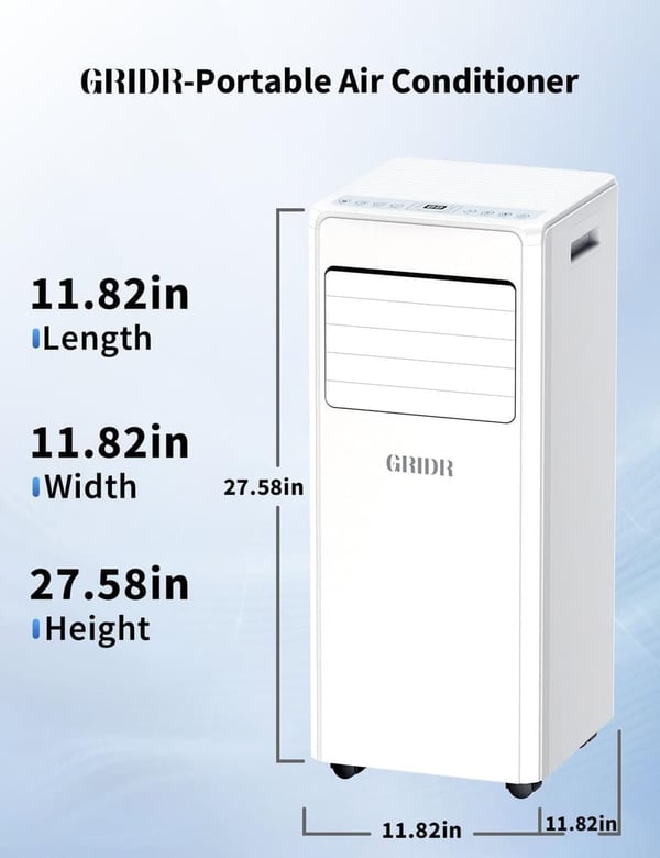 8,000 BTU Portable Air Conditioner for Bedrooms – 4 Modes, Quiet