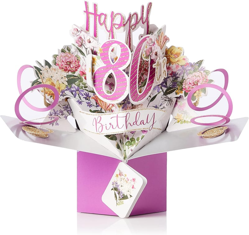 80th Birthday 3D Pop-Up Greeting Card