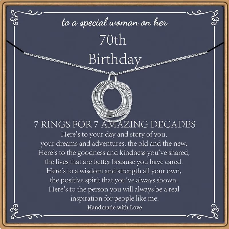 Sterling Silver Chain Circles Necklace for Women's Birthdays