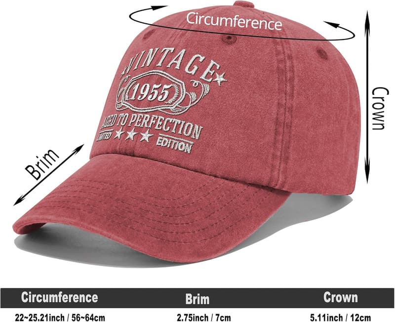 Personalized Vintage Hat for 30th-100th Birthdays