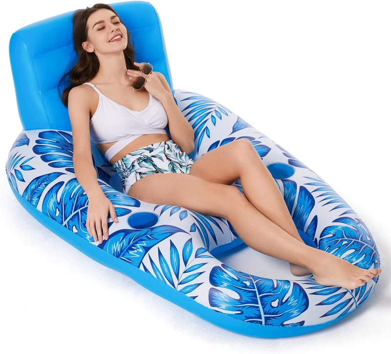 Adult Inflatable Pool Float with Cup Holders for Parties