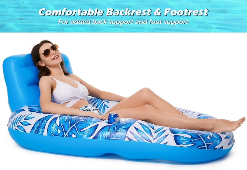 Adult Inflatable Pool Float with Cup Holders for Parties
