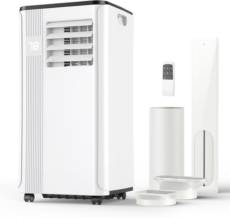 2025 10,000 BTU Portable Air Conditioner for Rooms Up to 450 Sq. Ft