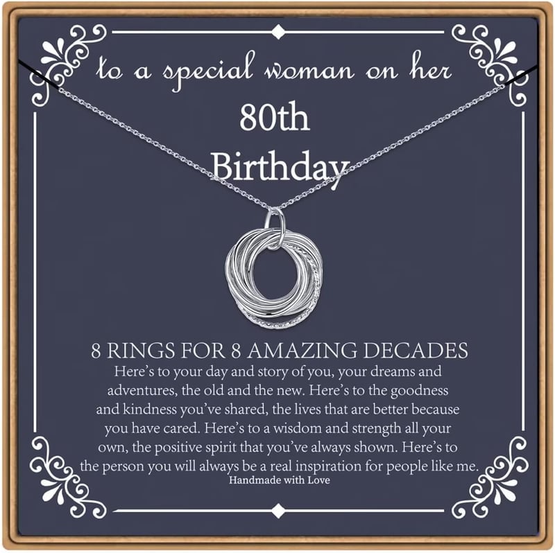 Sterling Silver Necklace for Women's Milestone Birthdays