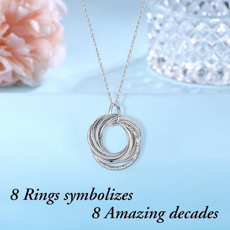 Sterling Silver Necklace for Women's Milestone Birthdays