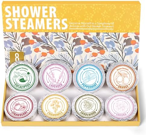 Eucalyptus Shower Steamers - 8 Pack Essential Oil Spa Gifts for Her