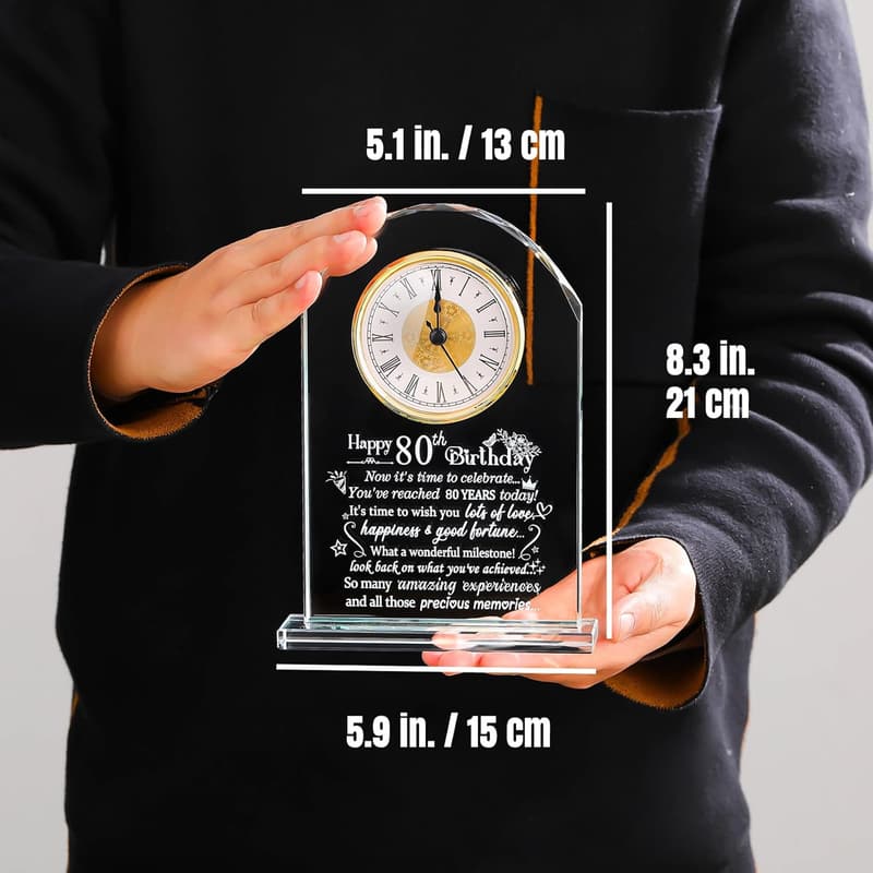 80th Birthday Quartz Clock Gift for Couples and Parents
