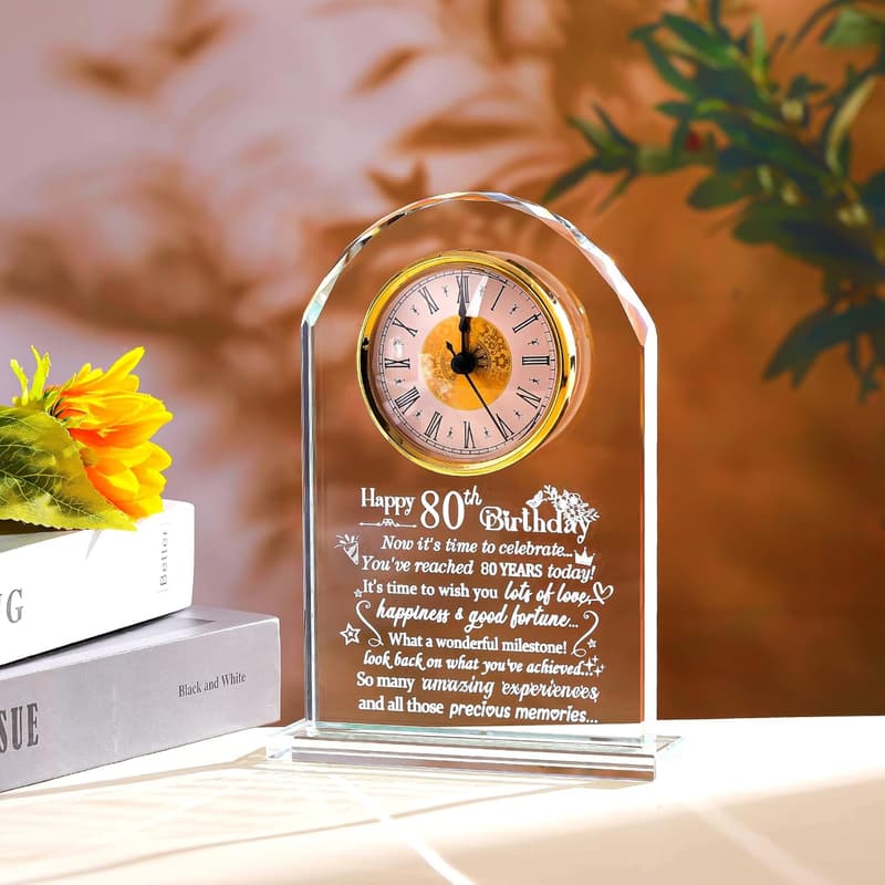 80th Birthday Quartz Clock Gift for Couples and Parents