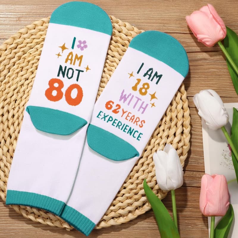 80th Birthday Gift Basket for Women with Canvas Tote Bag