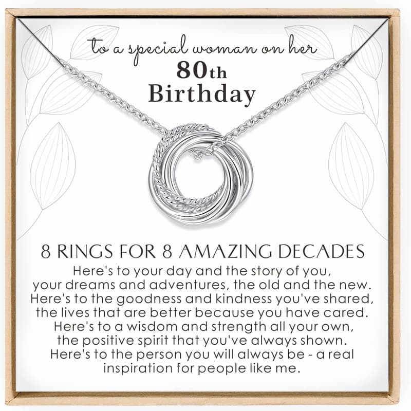 Sterling Silver Necklace for Women's Milestone Birthdays