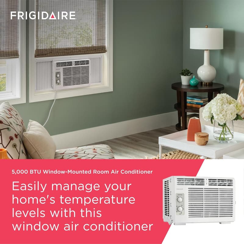 Frigidaire 5,000 BTU Window Air Conditioner - Quiet Cooling, 250 Sq. Ft.