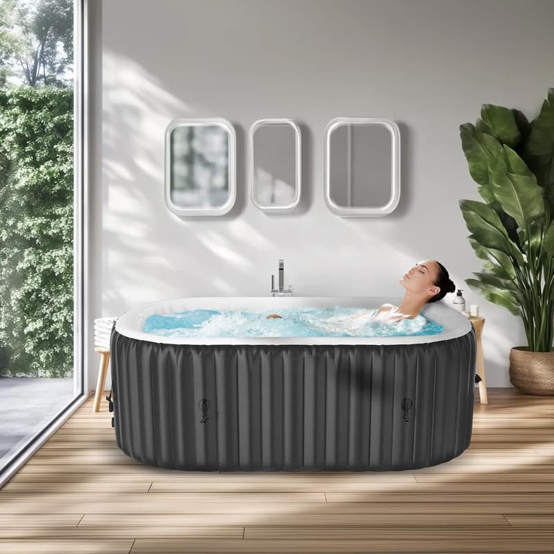 Portable Inflatable Hot Tub for 1-2 Persons with 100 Jets